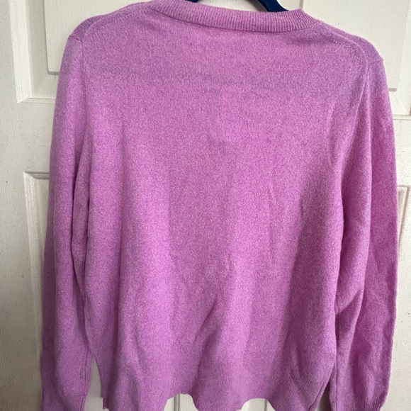 New J Crew SWEATER Violet Pink Cashmere DEFECT SZ Medium - Picture 4 of 6